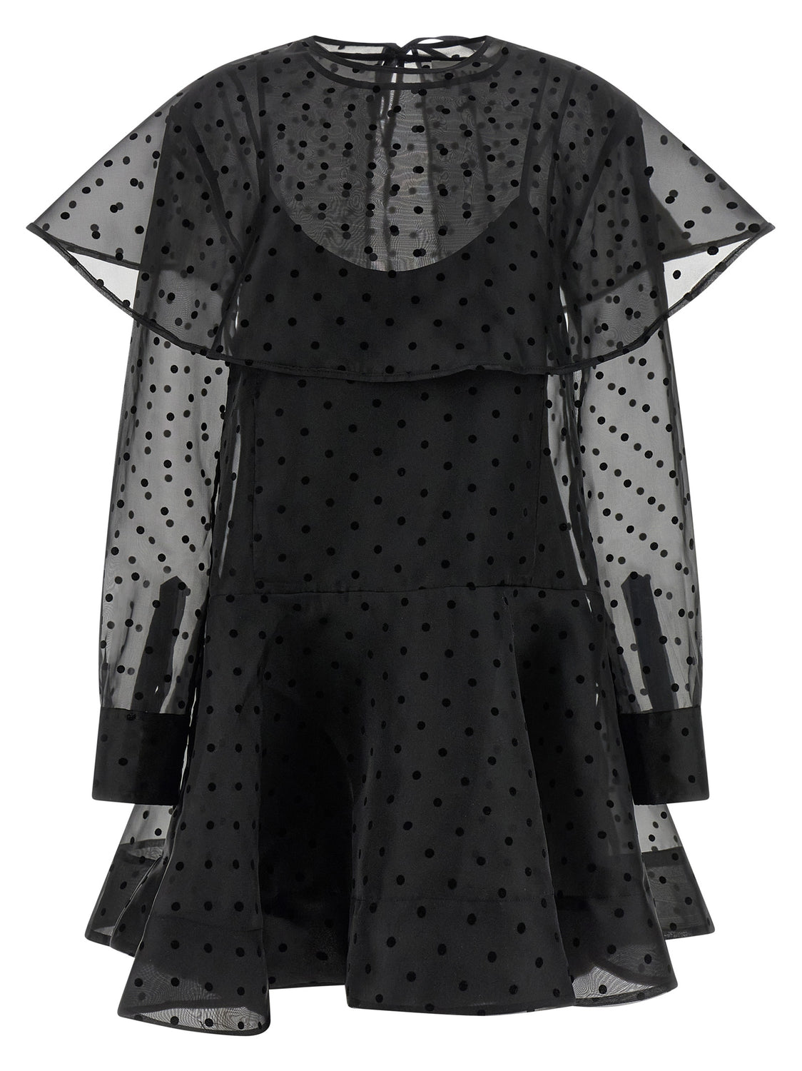 Black Recycled Polyester Short Dress