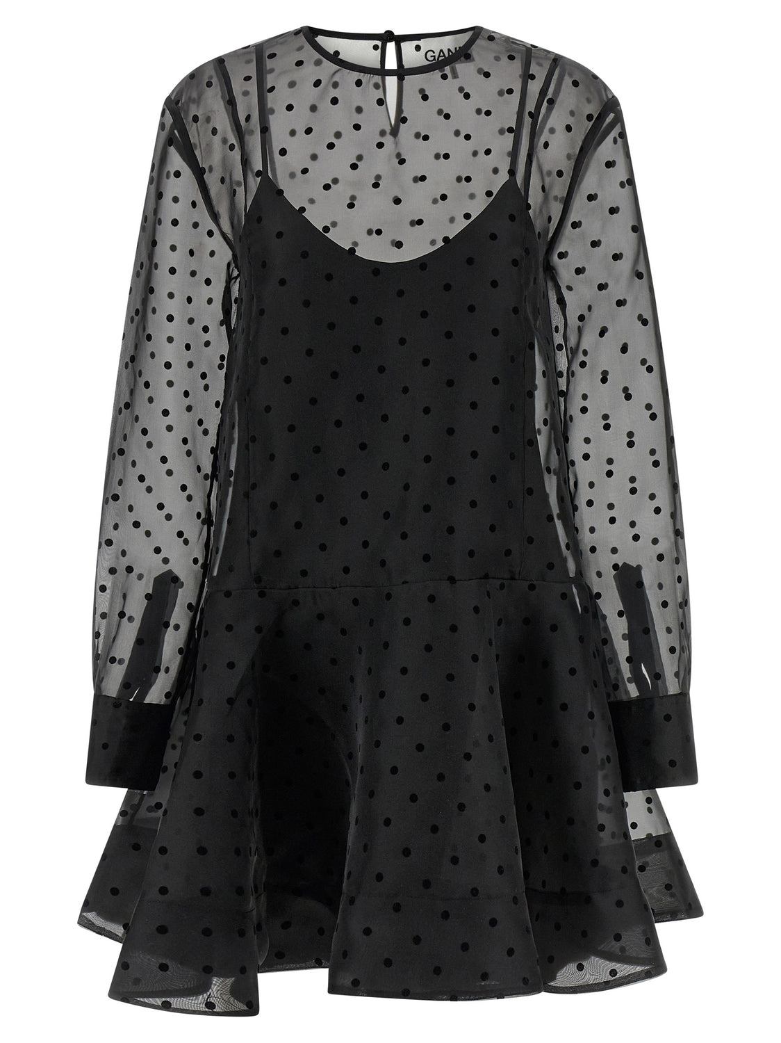 Black Recycled Polyester Short Dress