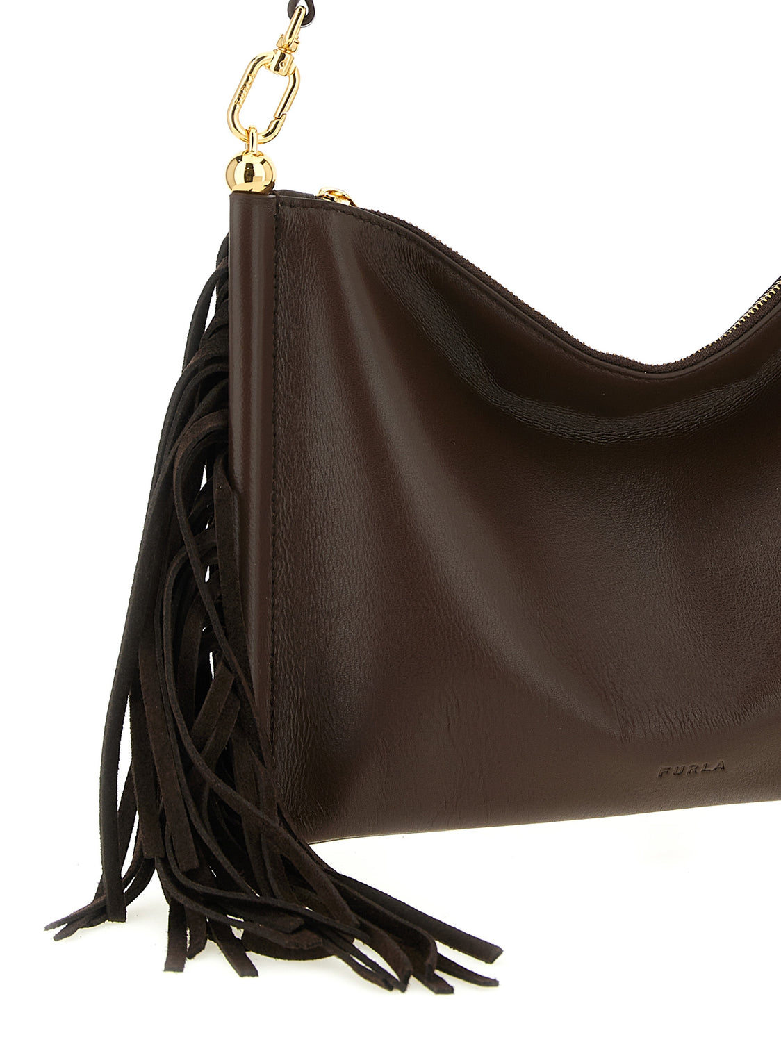 Brown Lamb Leather Shoulder Bag