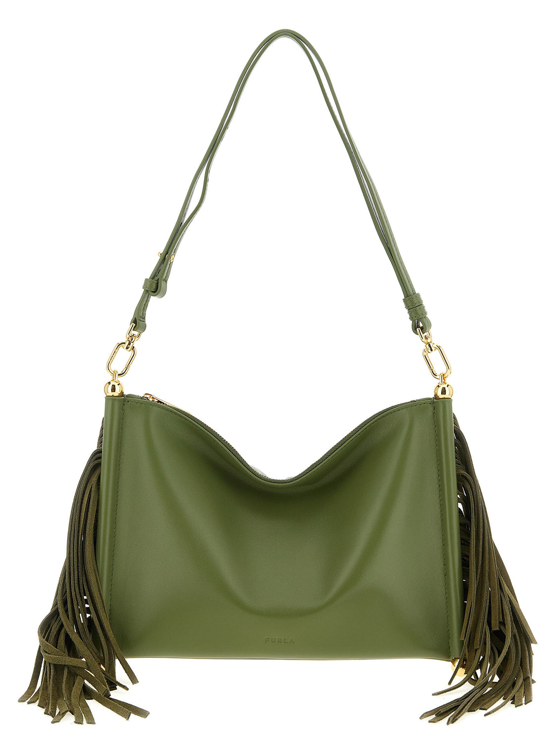 Bicolor Lamb Leather Shoulder Bag