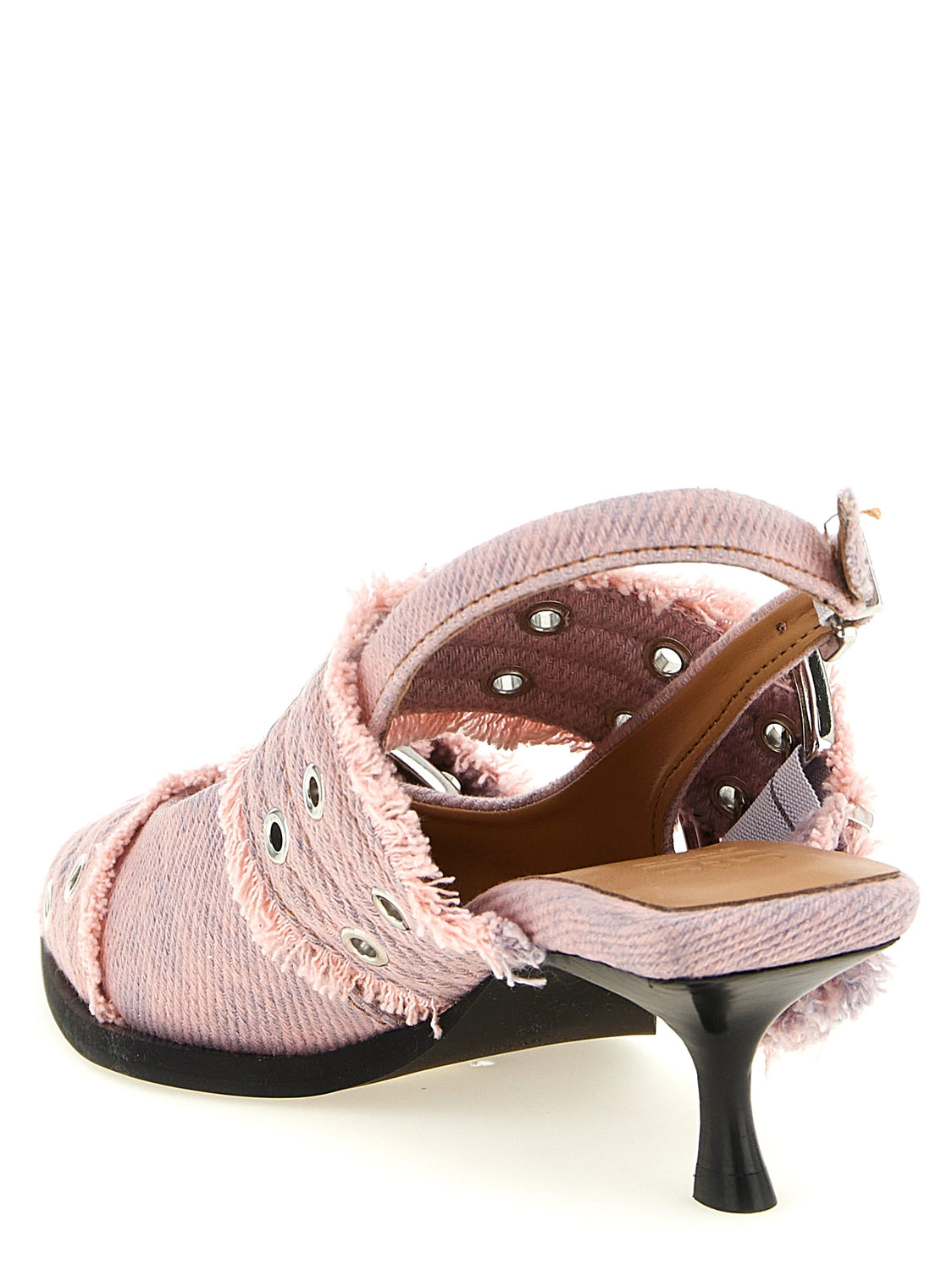 Multicolor Organic Cotton Mid Heel Pumps
