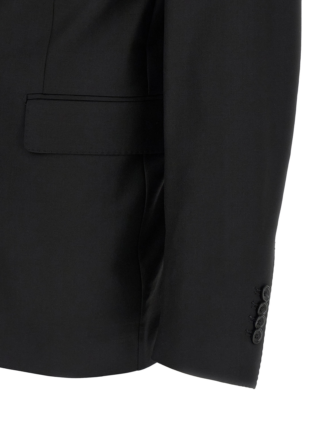 Black Virgin Wool Two-Piece Suit