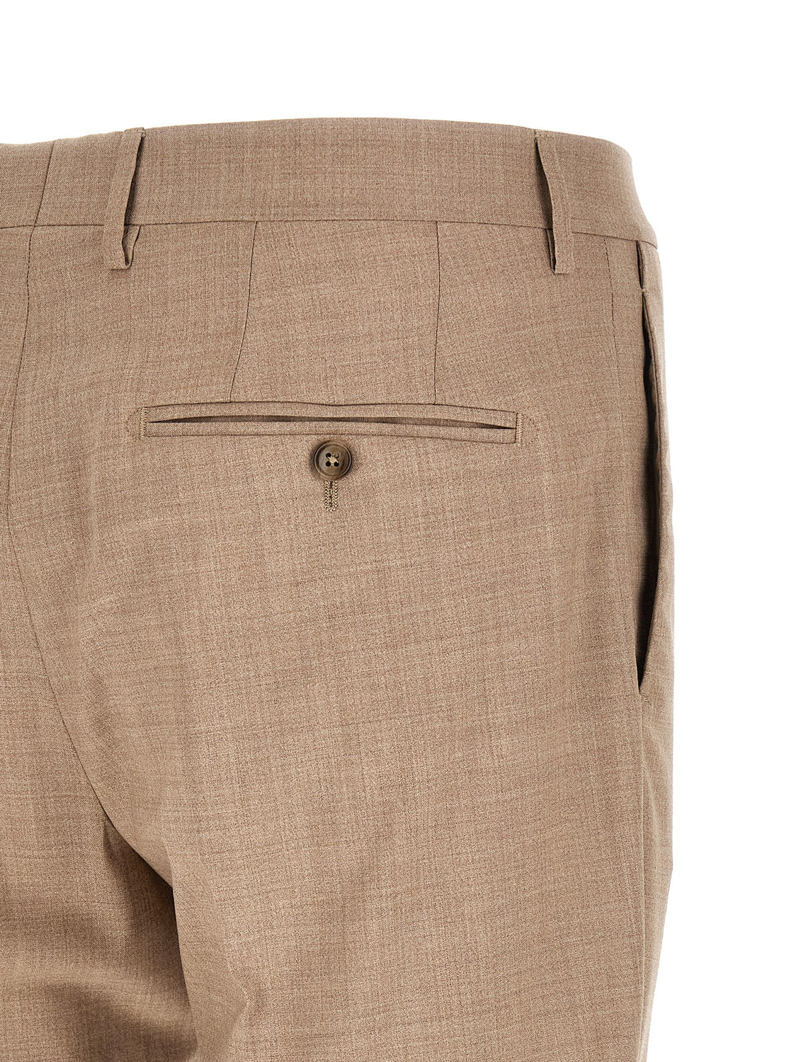 Beige Virgin Wool Two-Piece Suit