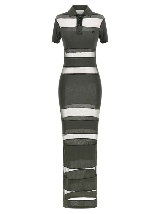 Bicolor Cotton Long Dress