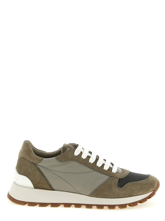 Bicolor Polyester Athletic Sneakers
