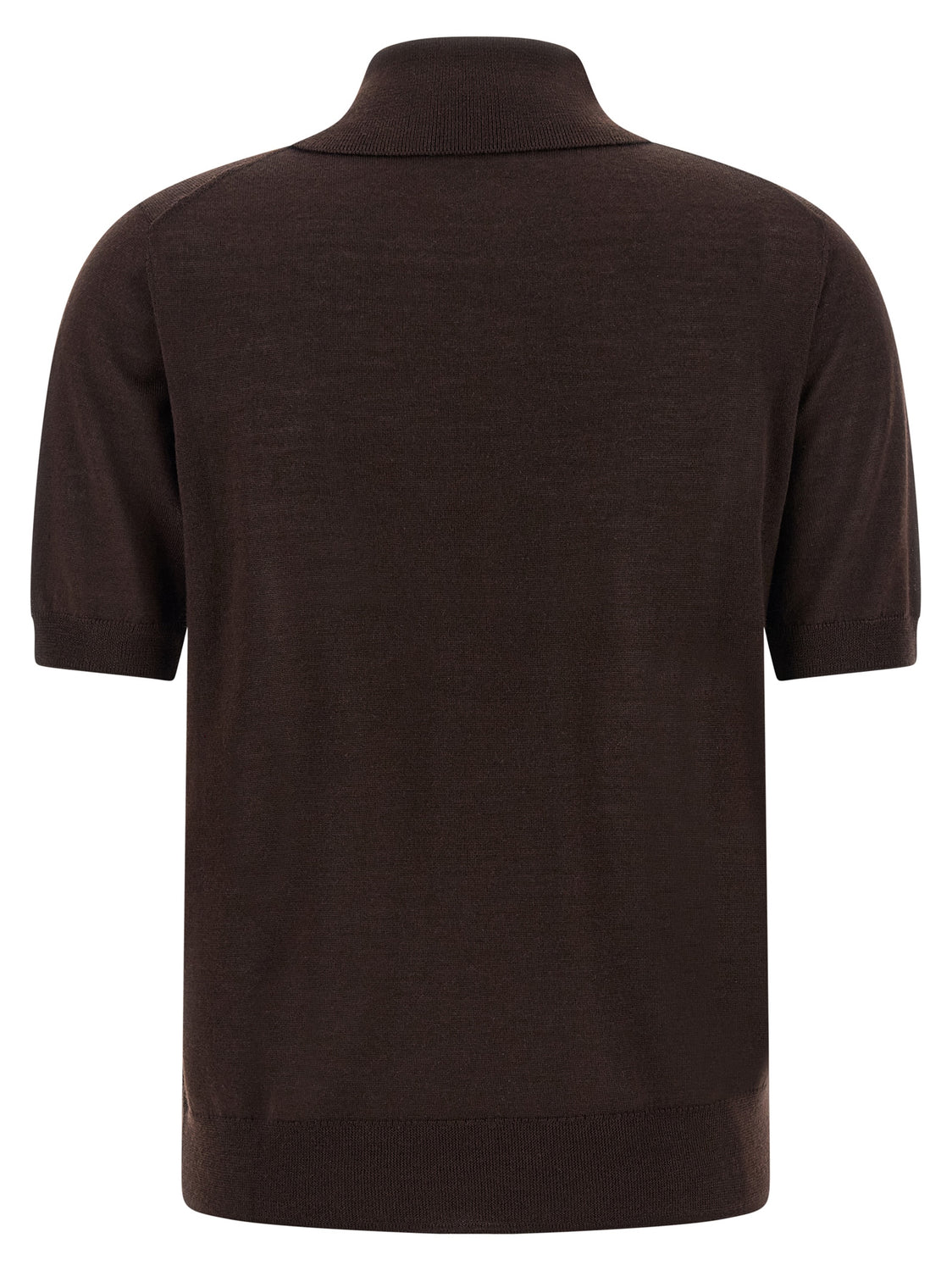 Brown Wool Polo Shirt