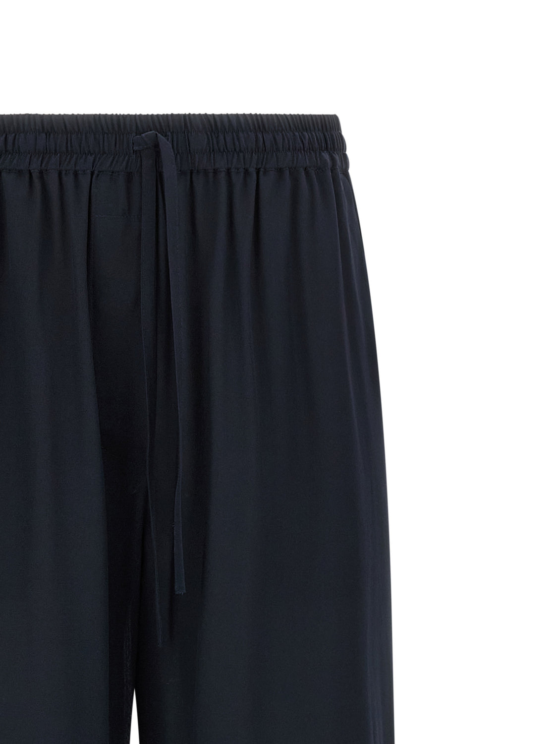 Blue Silk Casual Pants