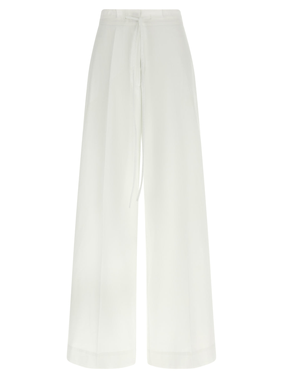 White Cotton Casual Pants