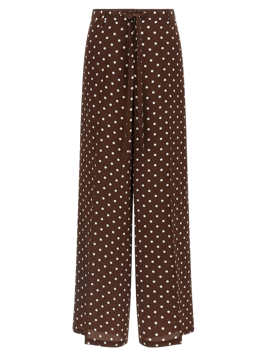 Brown Silk Casual Pants
