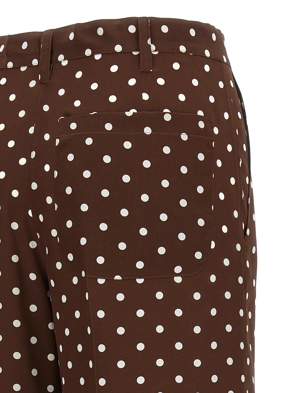 Brown Silk Casual Pants