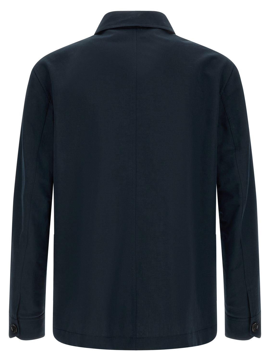 Blue Linen Full-Length Jacket