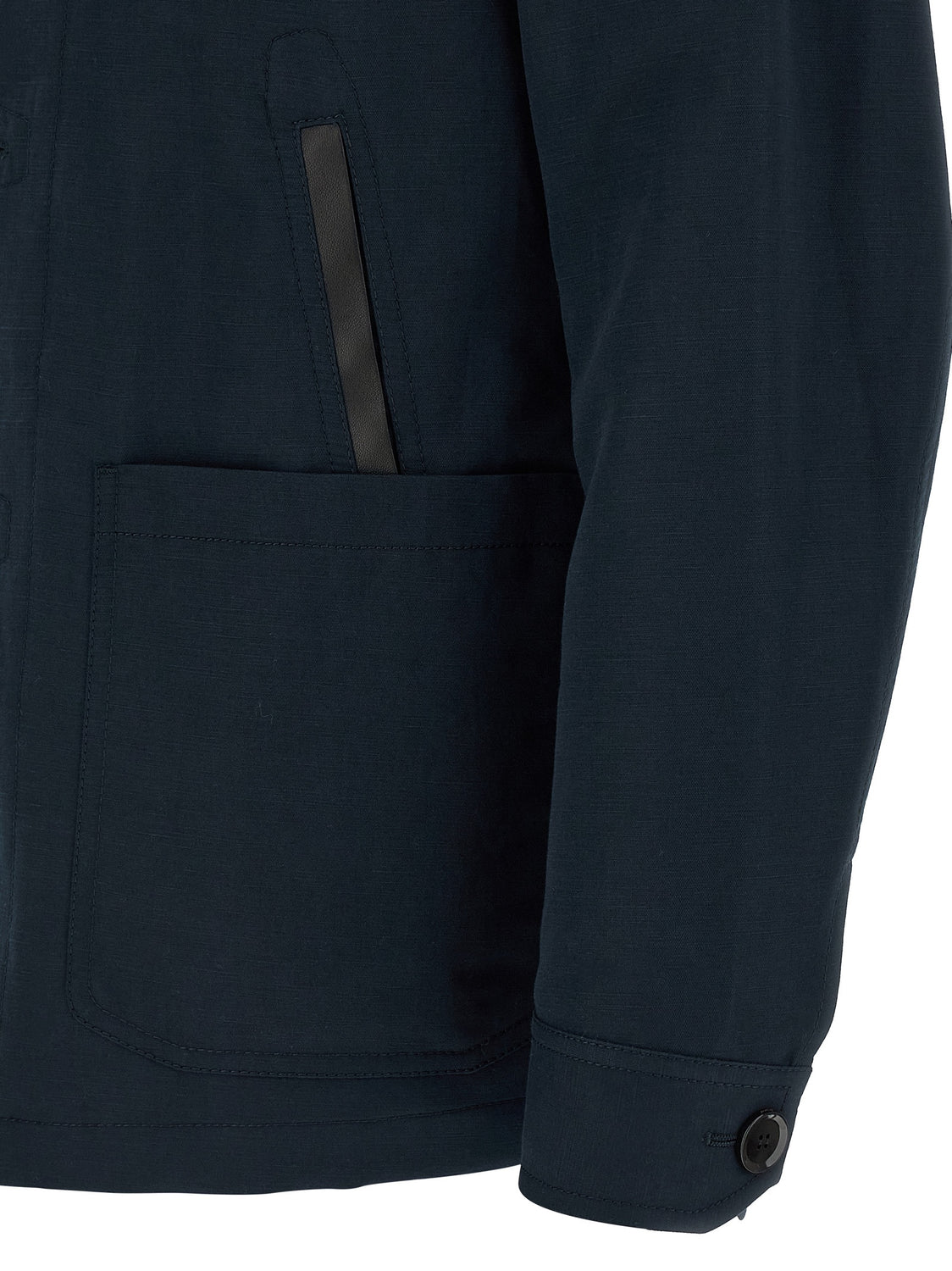 Blue Linen Full-Length Jacket