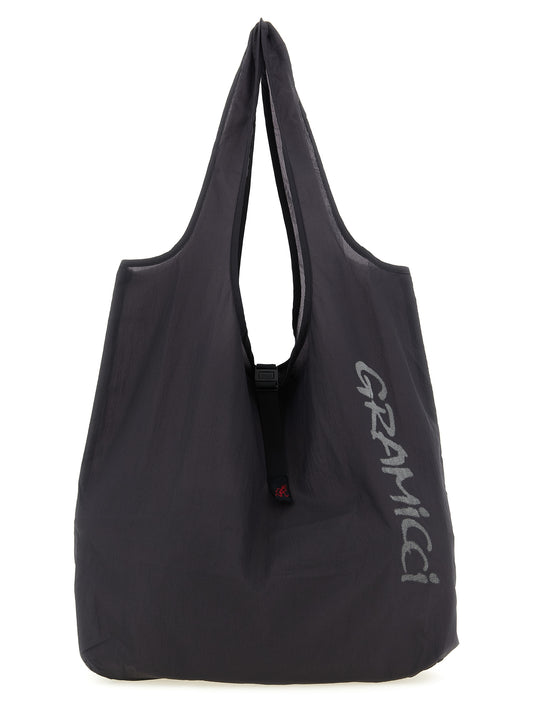 Gray Nylon Tote Bag