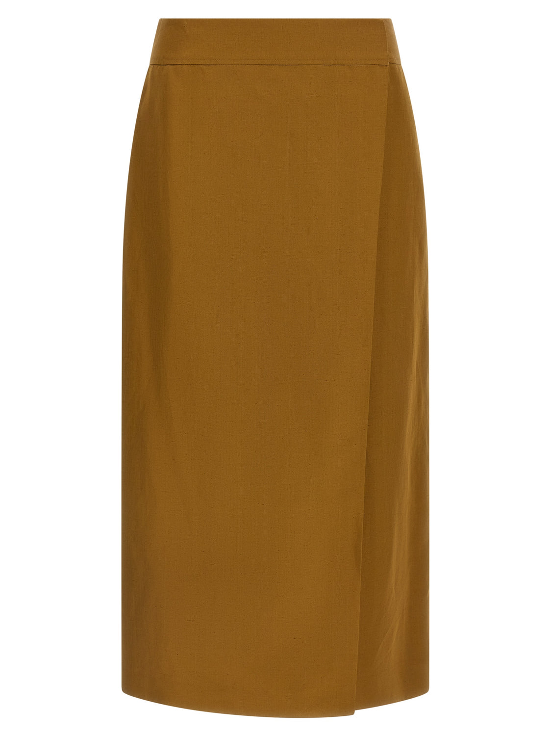 Brown Viscose Midi Skirt