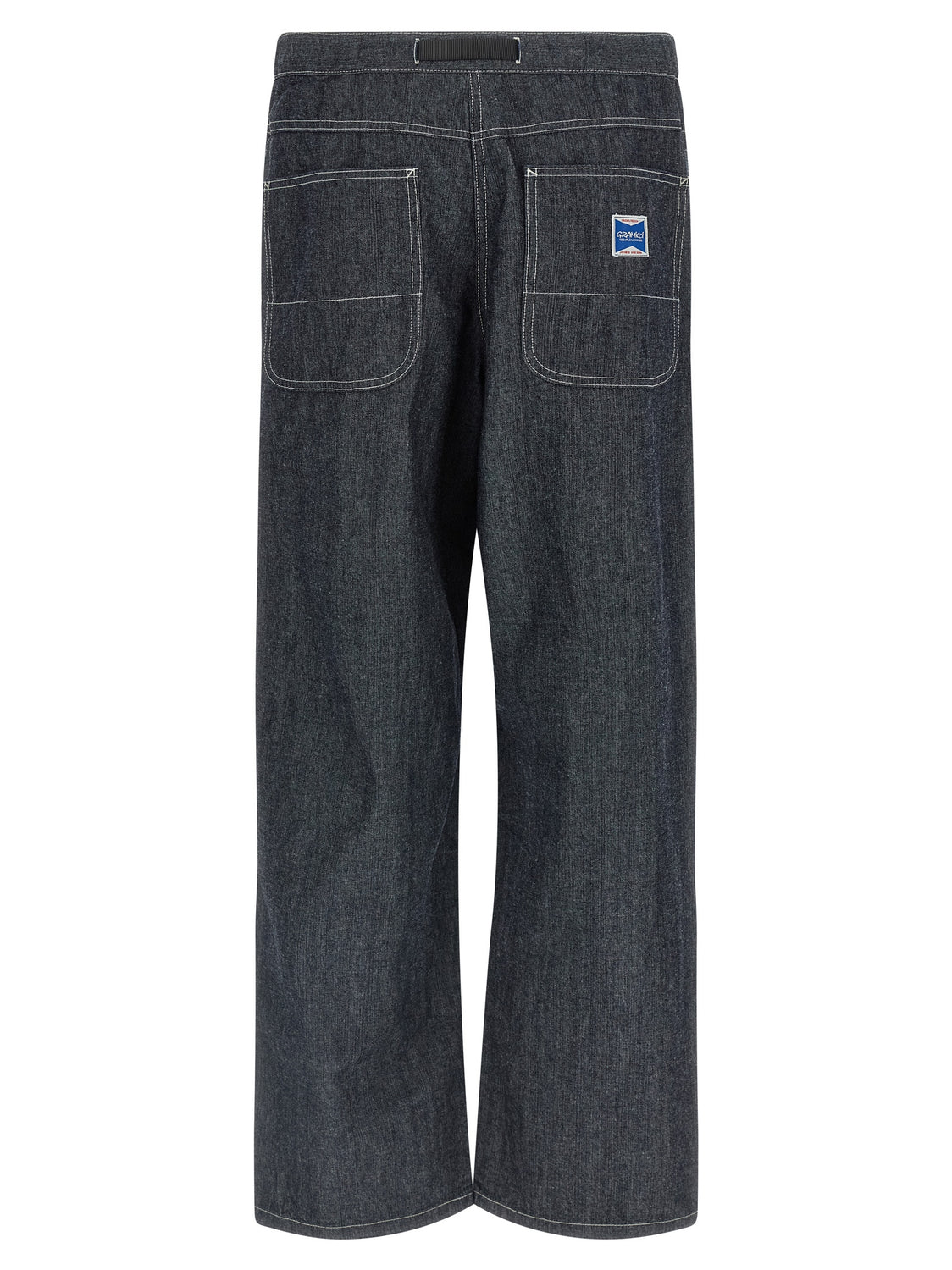 Blue Cotton Straight-Leg Jeans