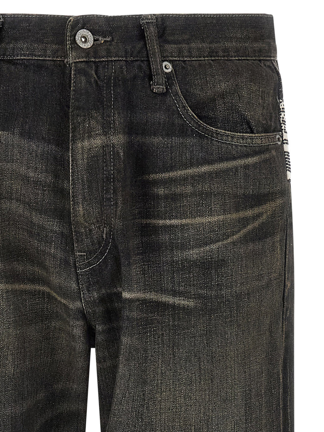 Black Cotton Tapered Jeans