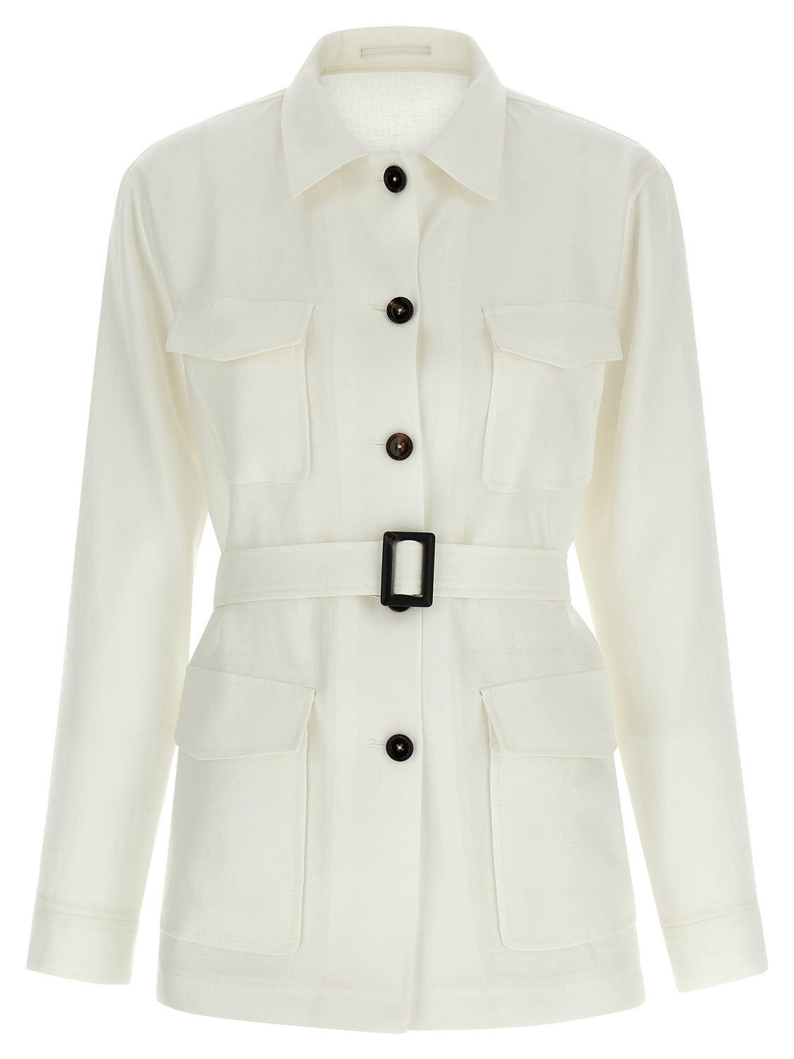 White Linen Shell Jacket