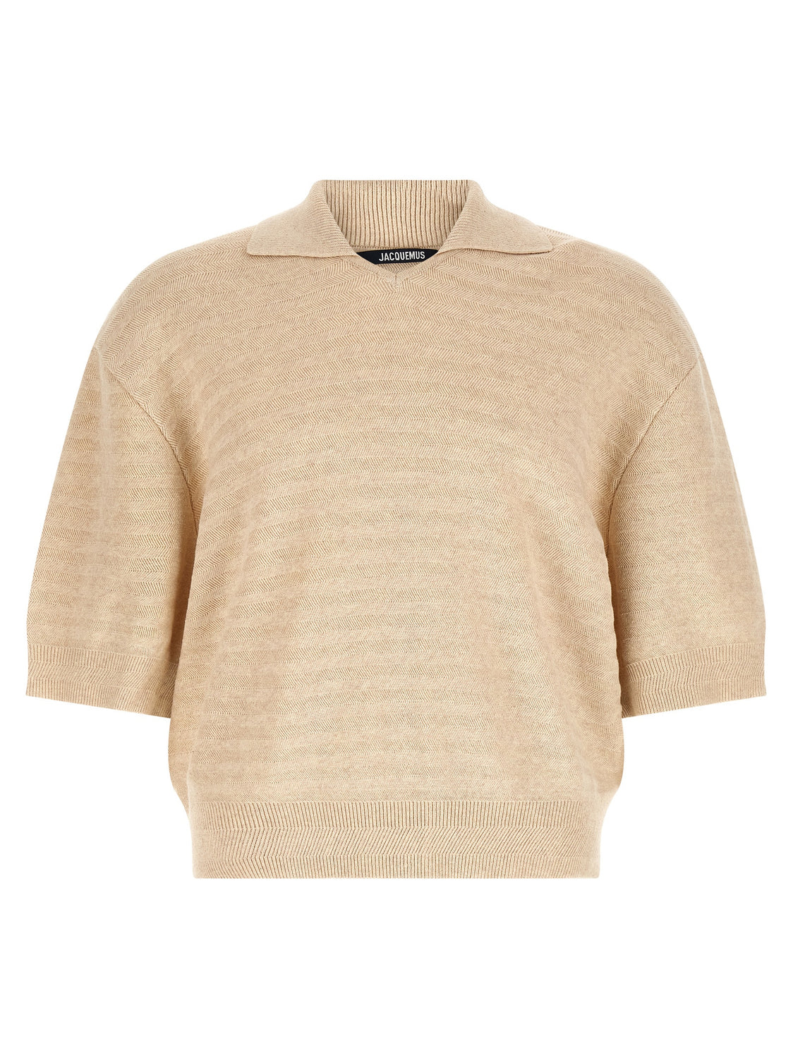 Beige Cotton Polo Shirt