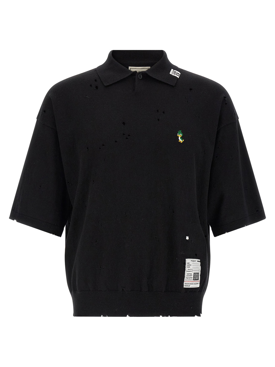 Black Cotton Polo Shirt