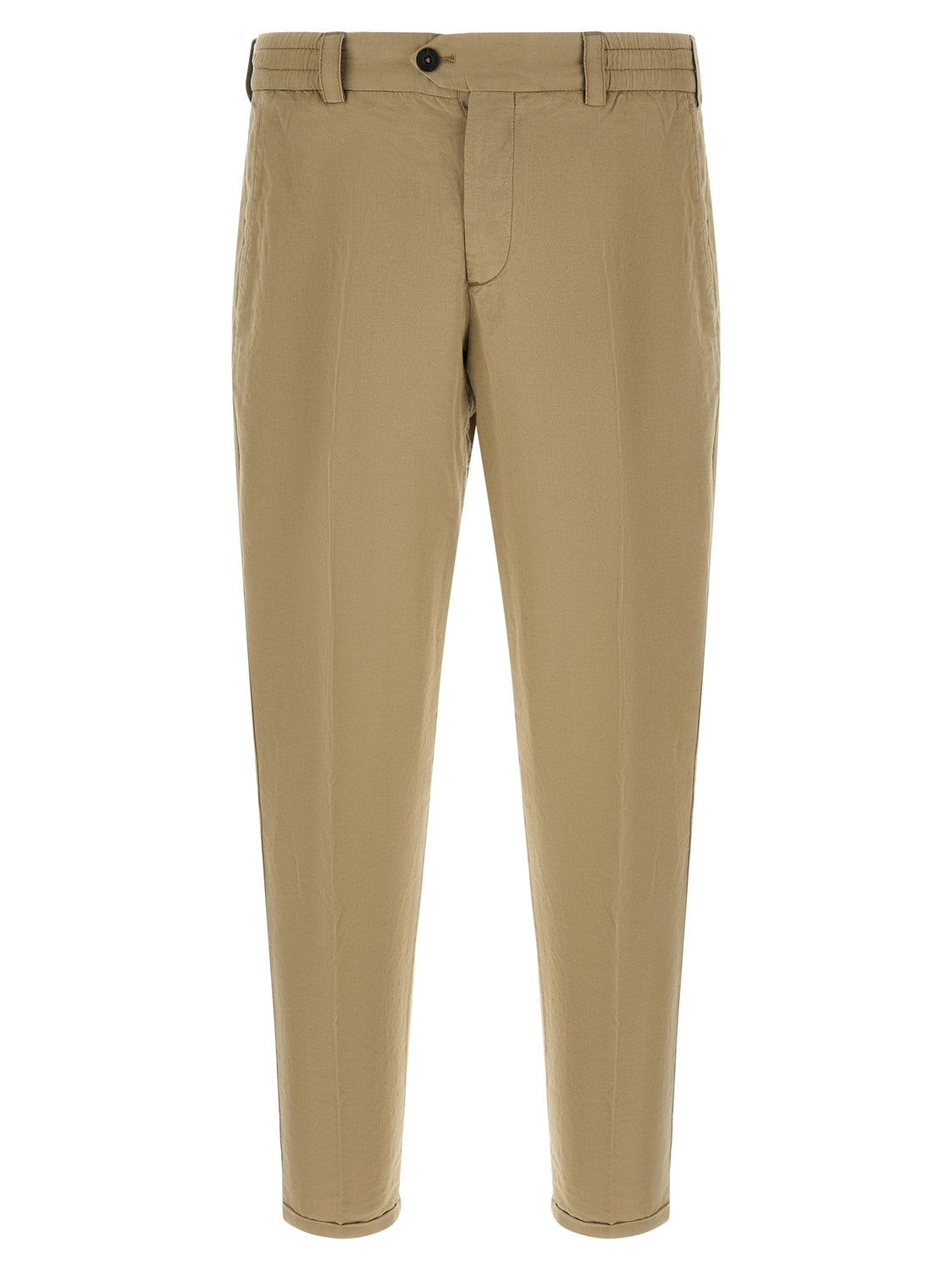 Beige Linen Casual Pants