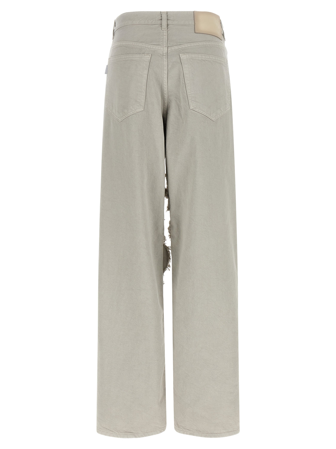 Gray Cotton Flared Jeans
