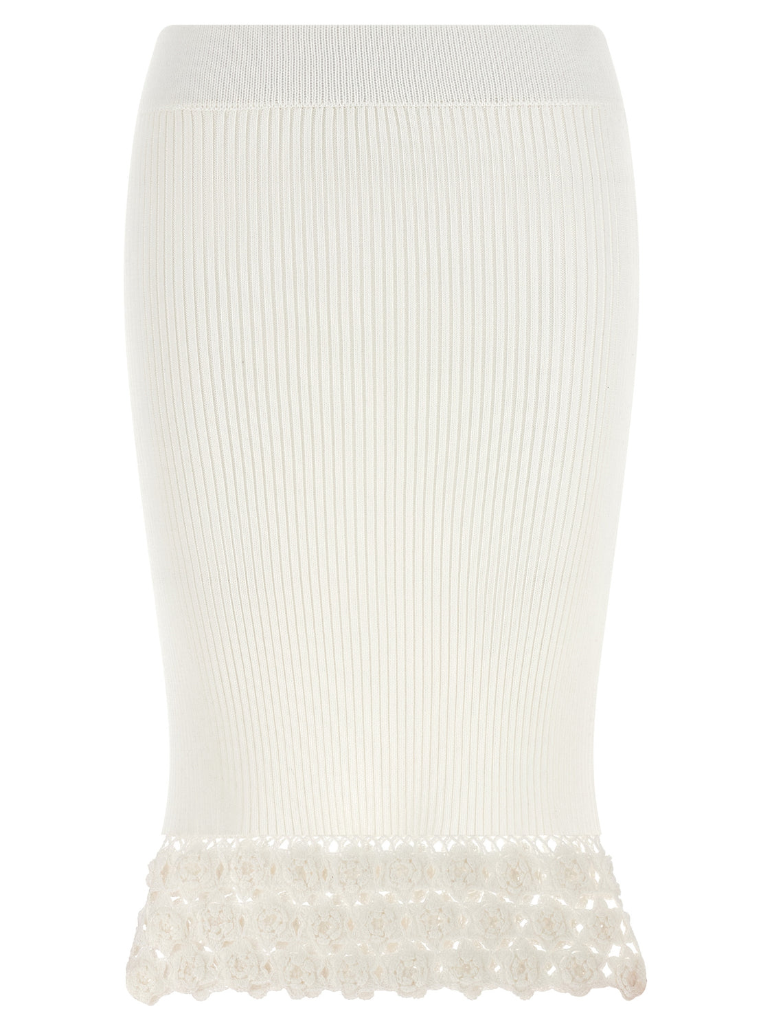 White Organic Cotton Midi Skirt