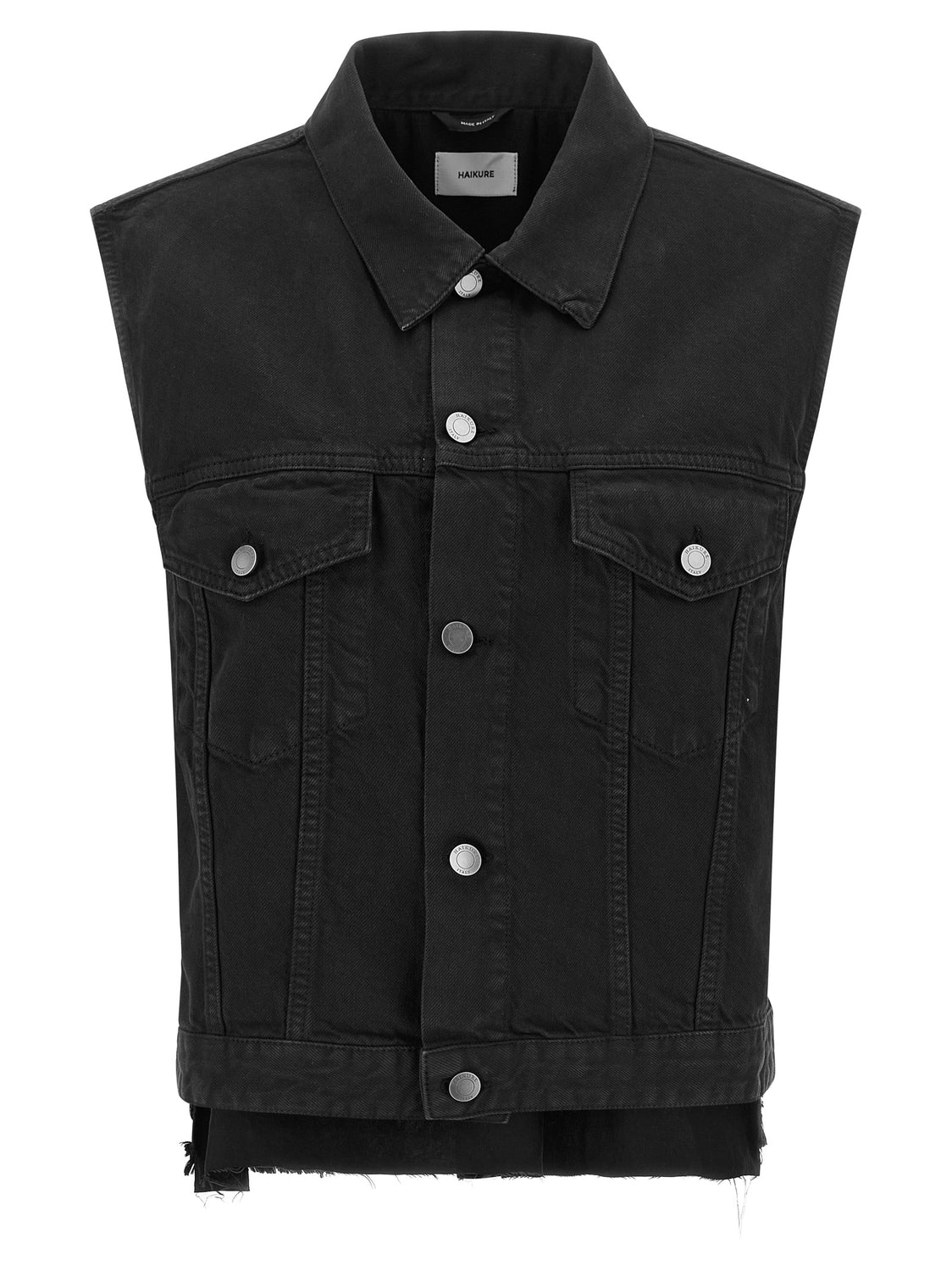 Black Cotton Sleeveless Jacket