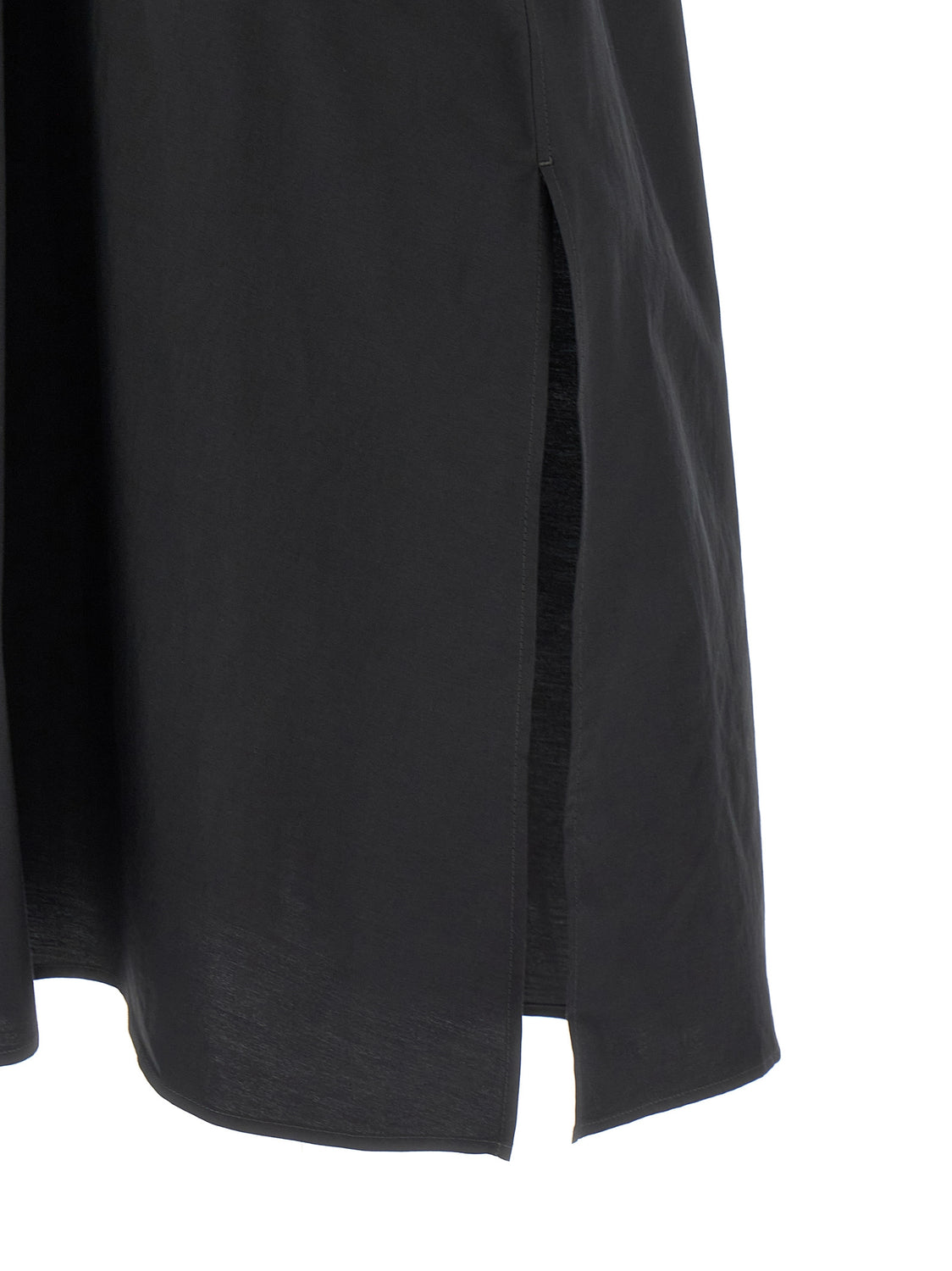 Black Cotton Midi Dress
