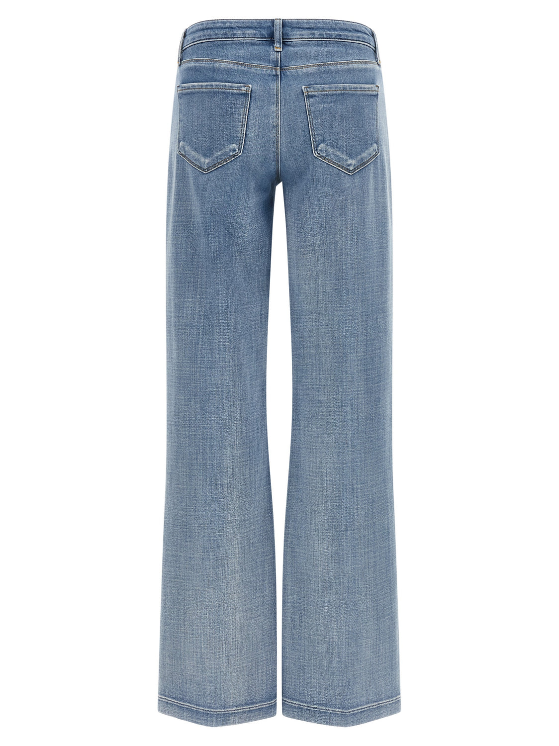 Blue Cotton Straight-Leg Jeans