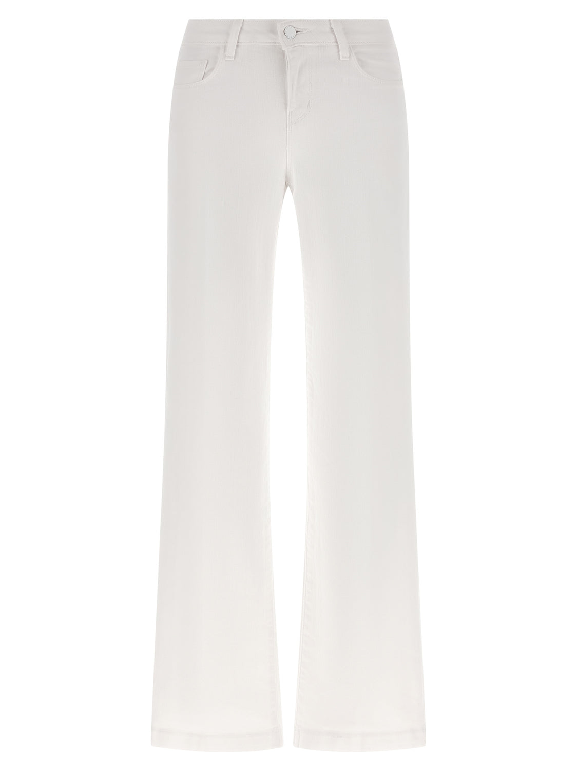 White Cotton Straight-Leg Jeans