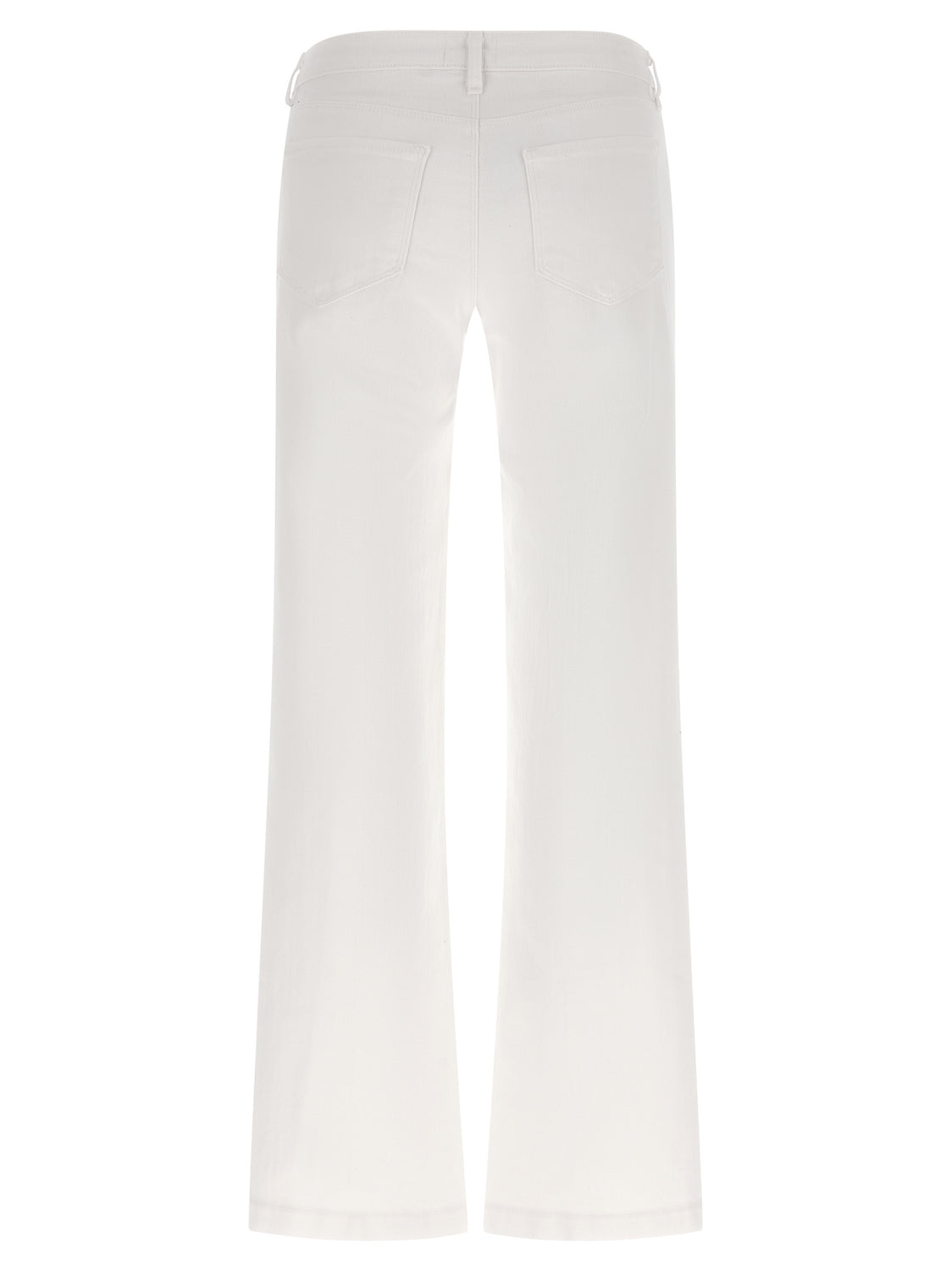 White Cotton Straight-Leg Jeans