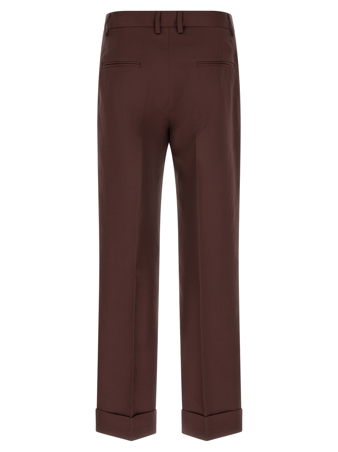 Brown Viscose Casual Pants