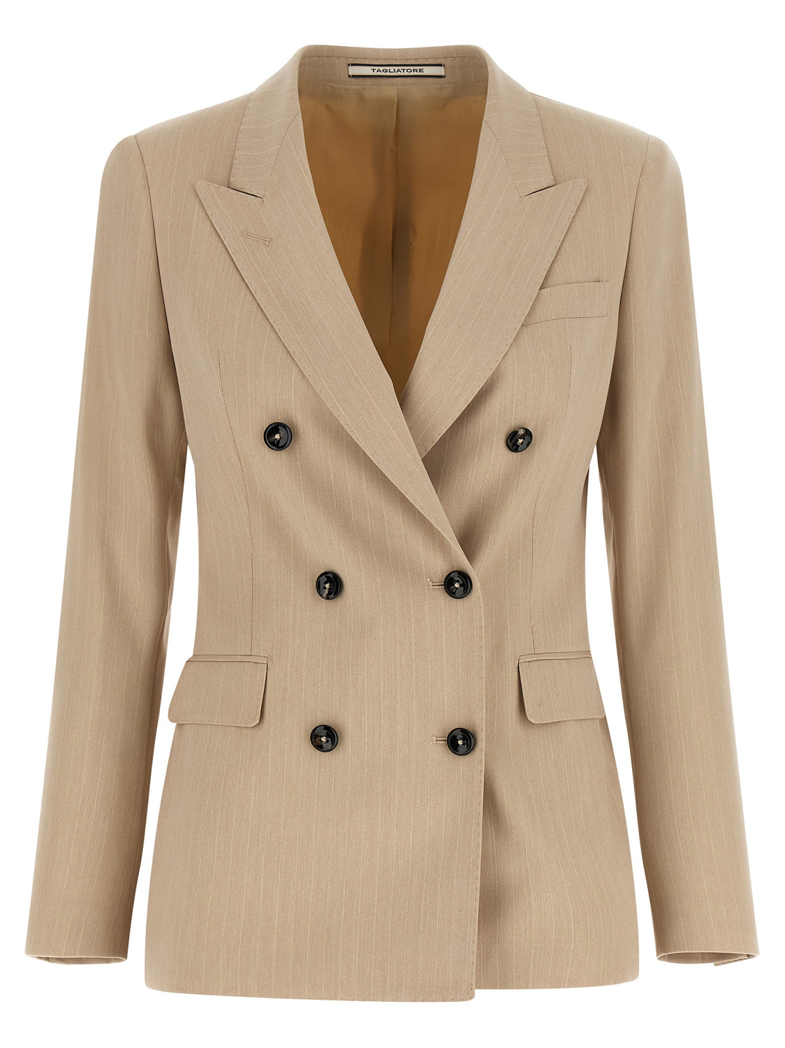 Beige Polyester Blazer