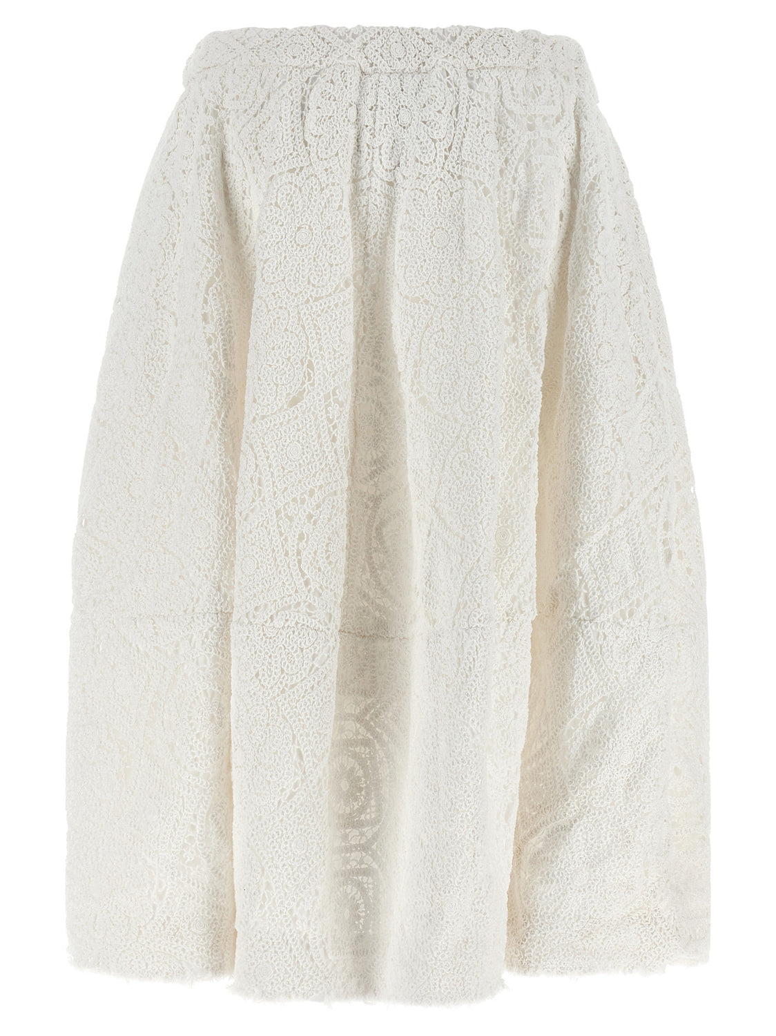 White Cotton Midi Skirt
