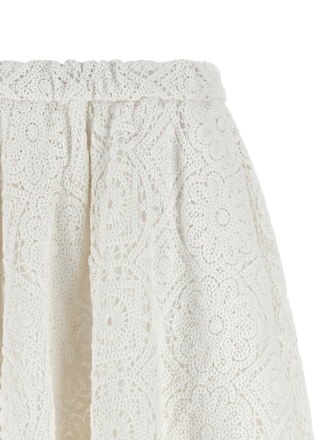 White Cotton Midi Skirt
