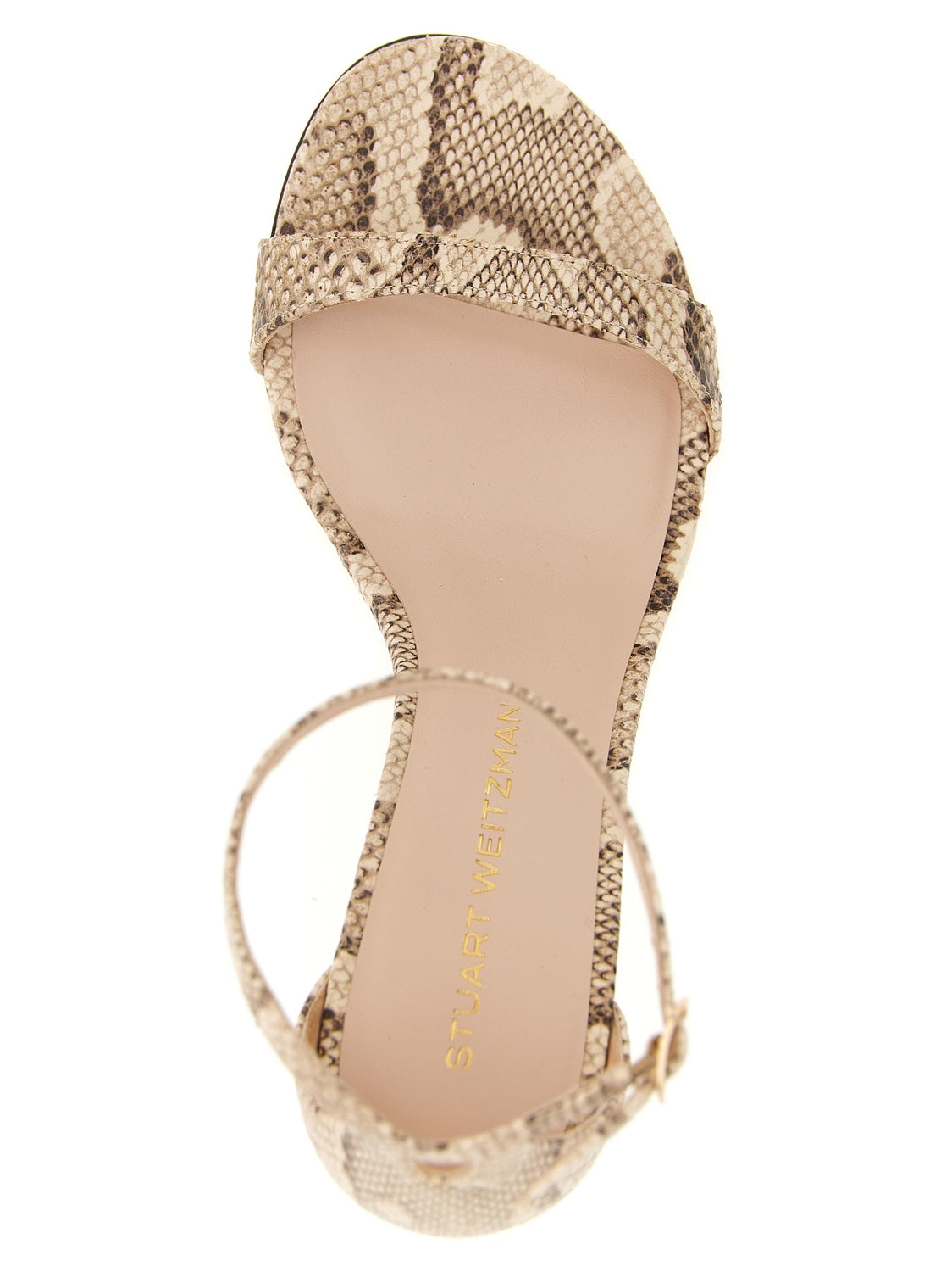 Beige Goatskin Stiletto Heel Sandals