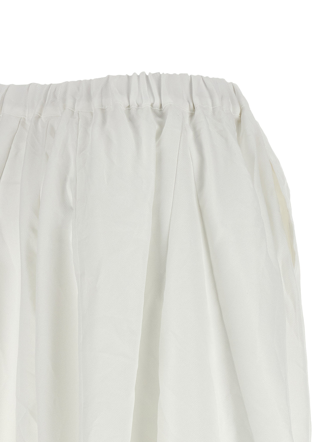 White Polyester Casual Pants