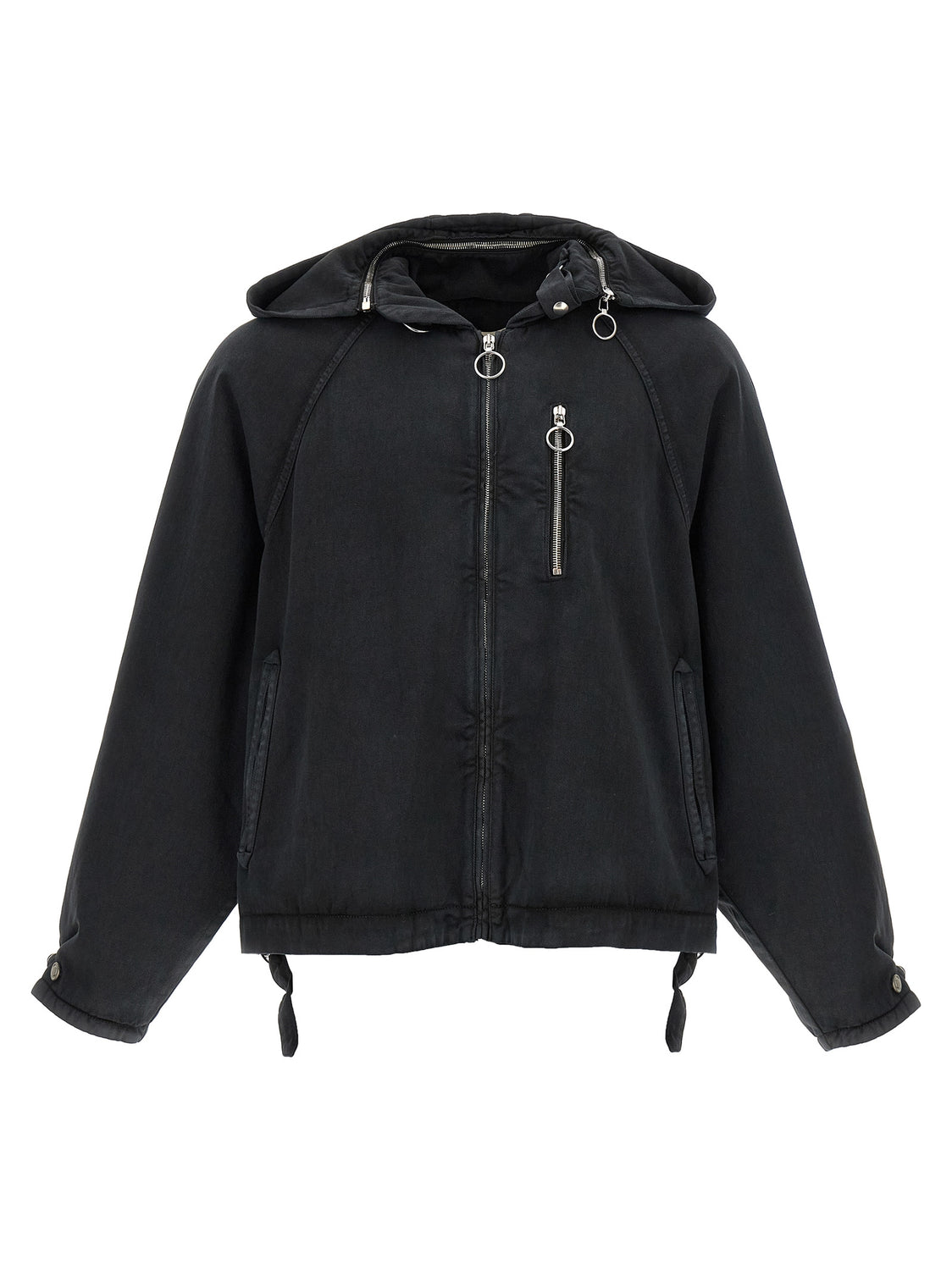 Black Cotton Shell Jacket