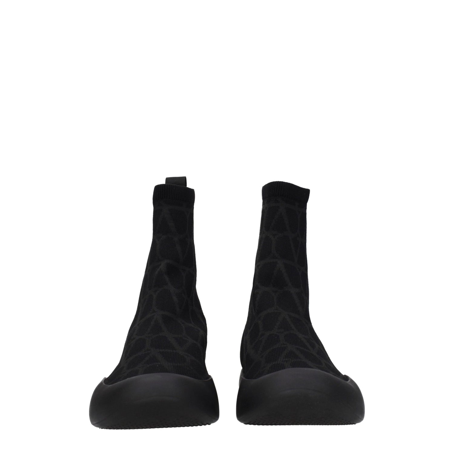 Black Fabric High Top Sneakers