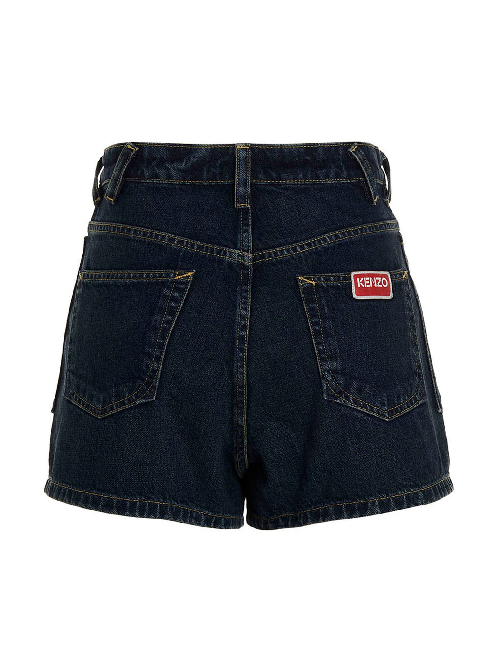 Blue Cotton Bermuda Shorts