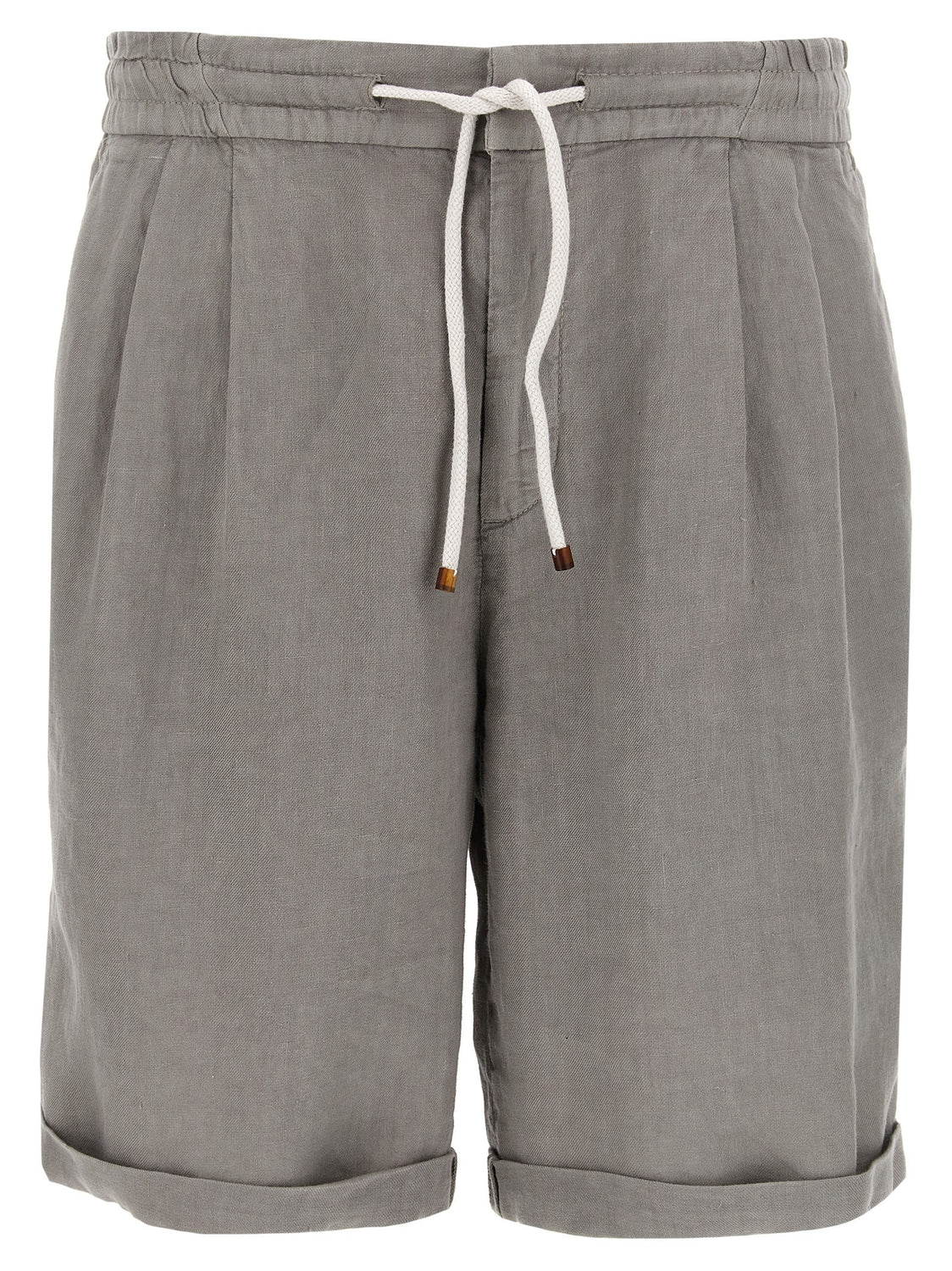 Gray Linen Bermuda Shorts