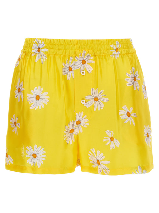 Bicolor Silk Bermuda Shorts