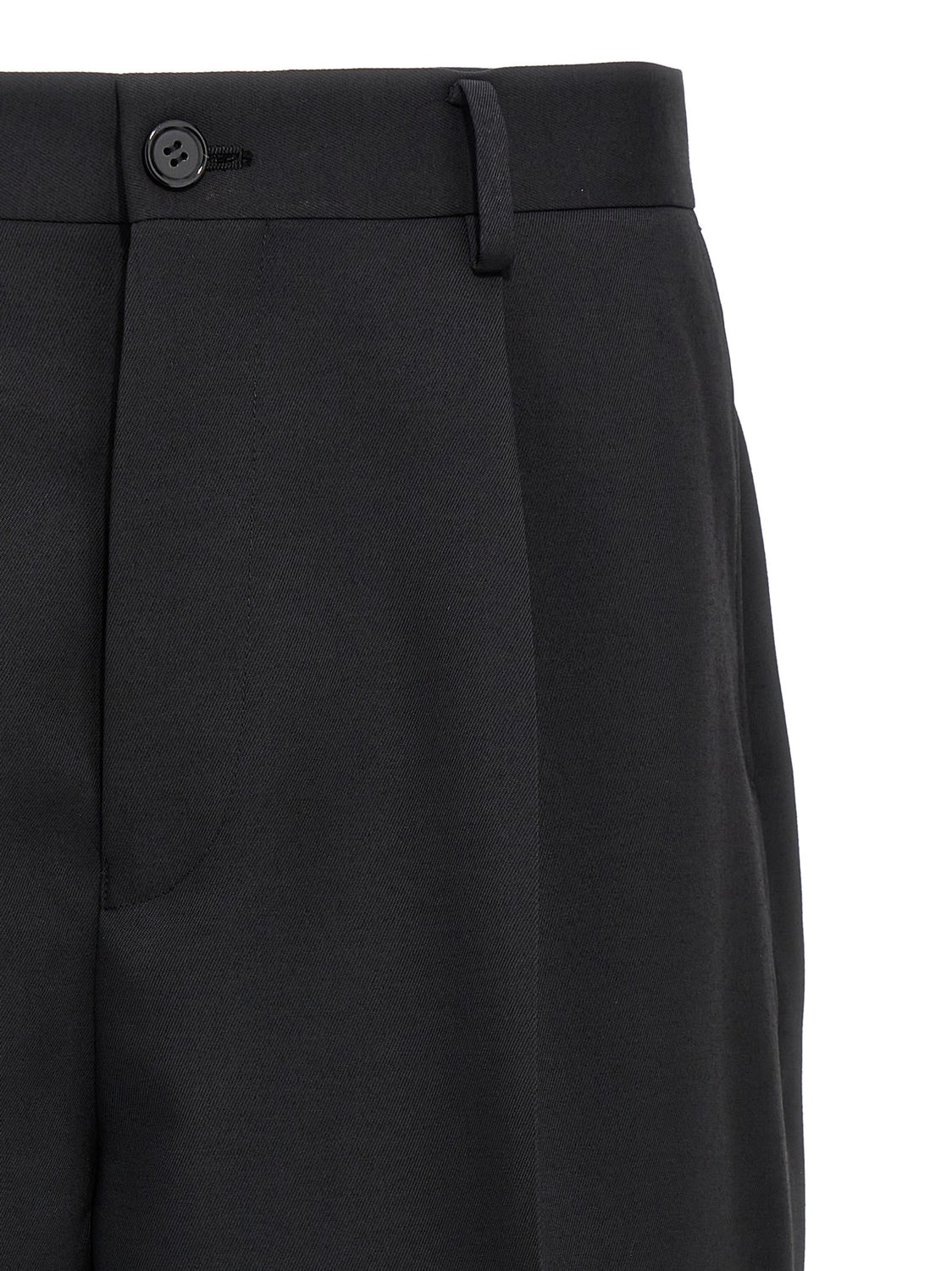 Black Polyester Bermuda Shorts