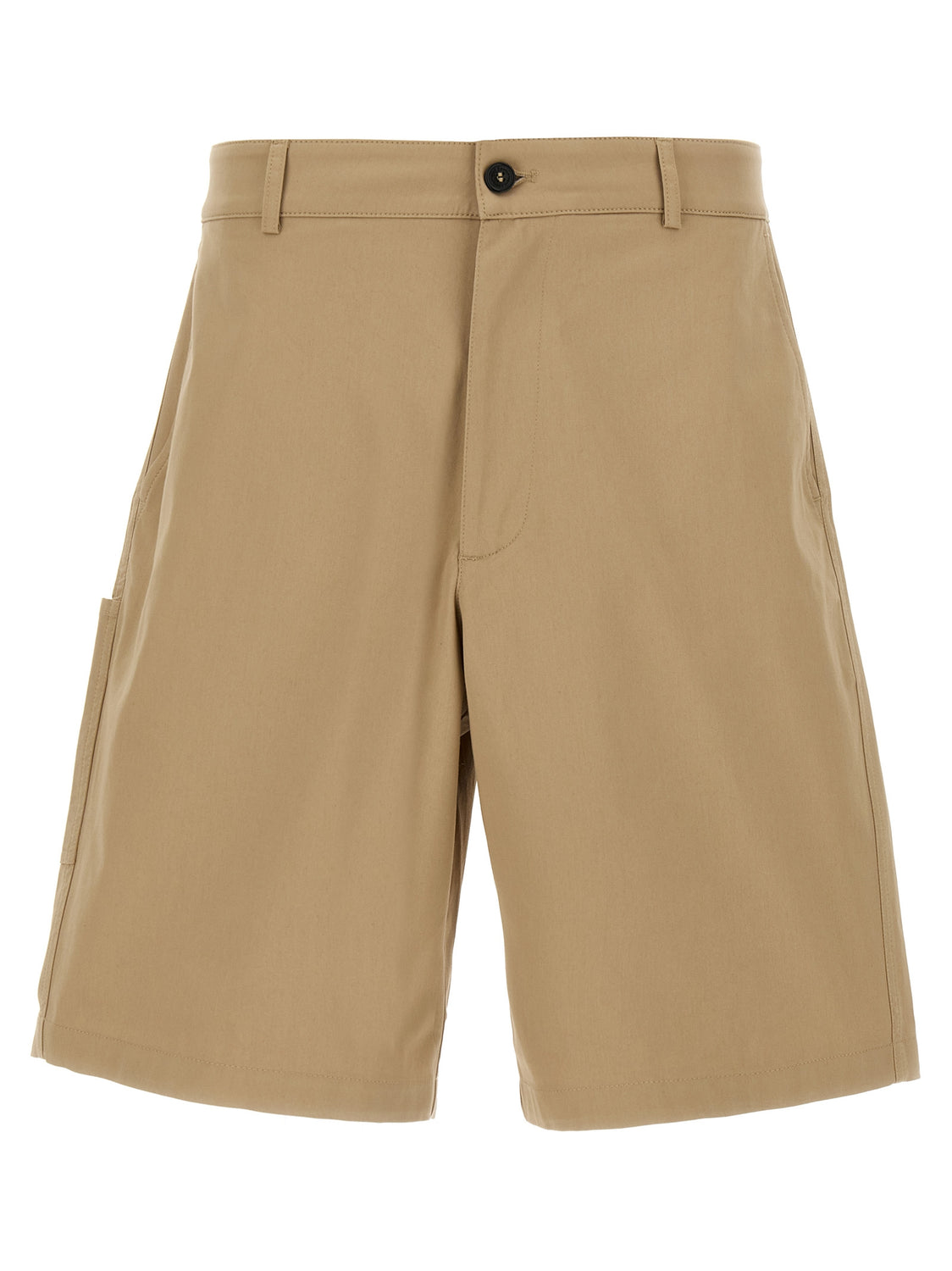 Beige Cotton Bermuda Shorts