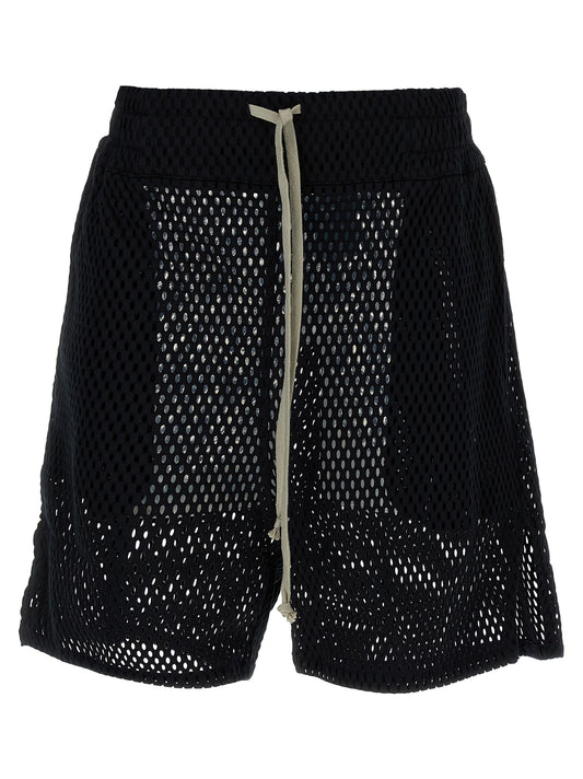 Black Cotton Bermuda Shorts