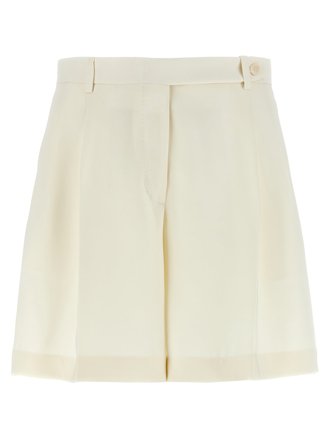 White Silk Bermuda Shorts