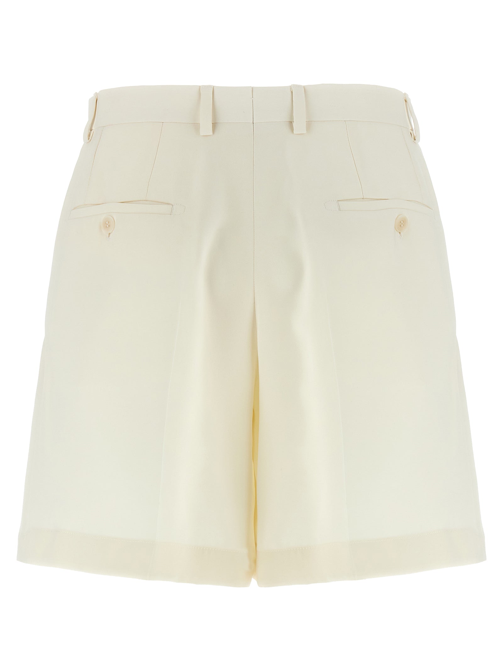 White Silk Bermuda Shorts