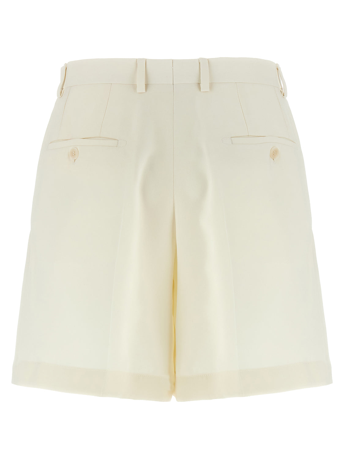 White Silk Bermuda Shorts