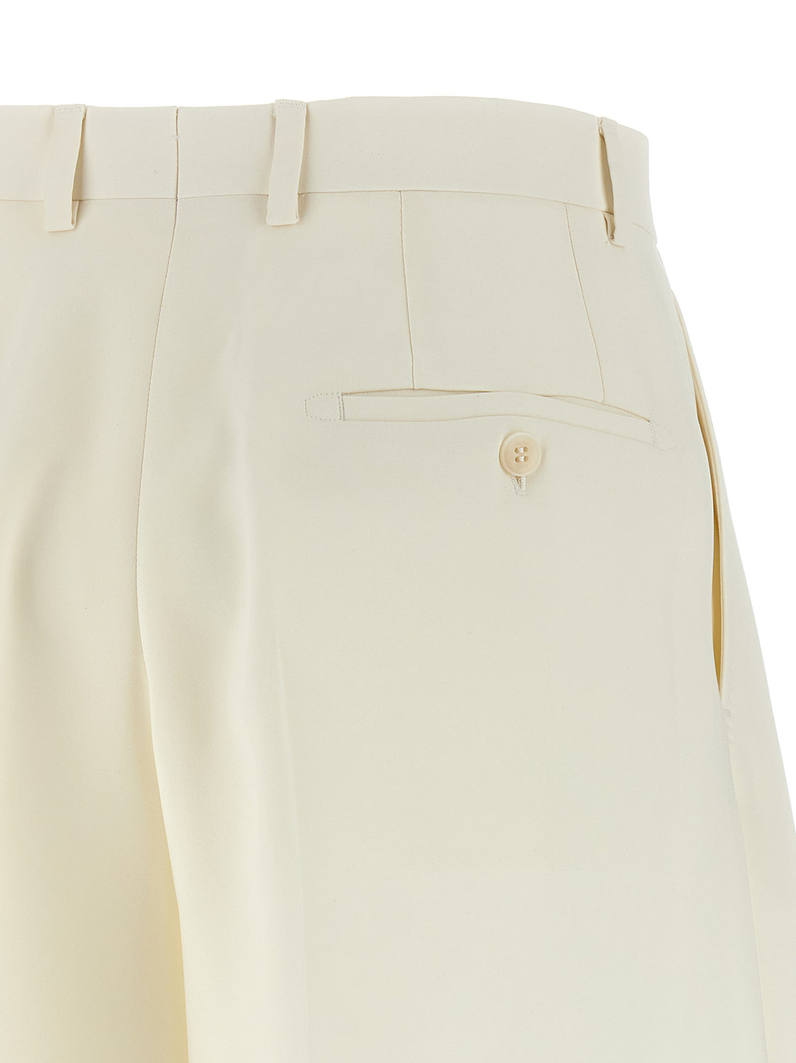 White Silk Bermuda Shorts
