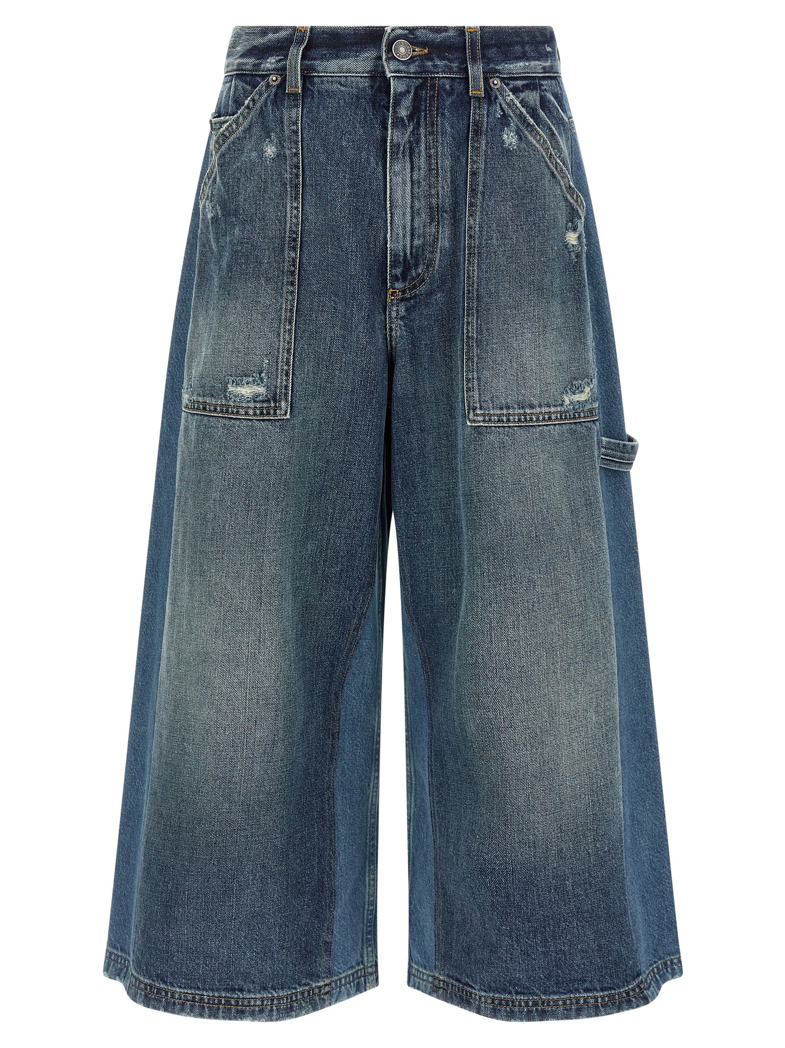 Blue Cotton Bermuda Shorts